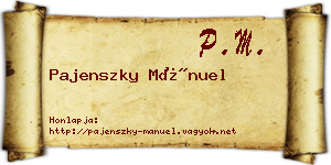 Pajenszky Mánuel névjegykártya